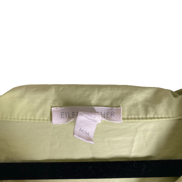 Eileen Fisher Lime Green Light Organic Cotton Nylon Hooded Coat Medium - Picture 3 of 6